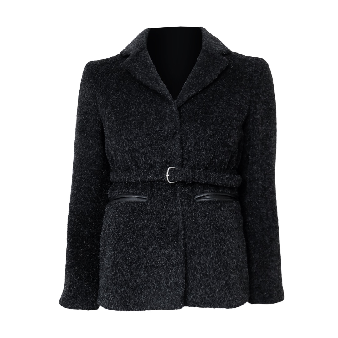 F/W 1997 dark grey mohair short jacket  by MIU MIU in size IT 38 from COATS & JACKETS category