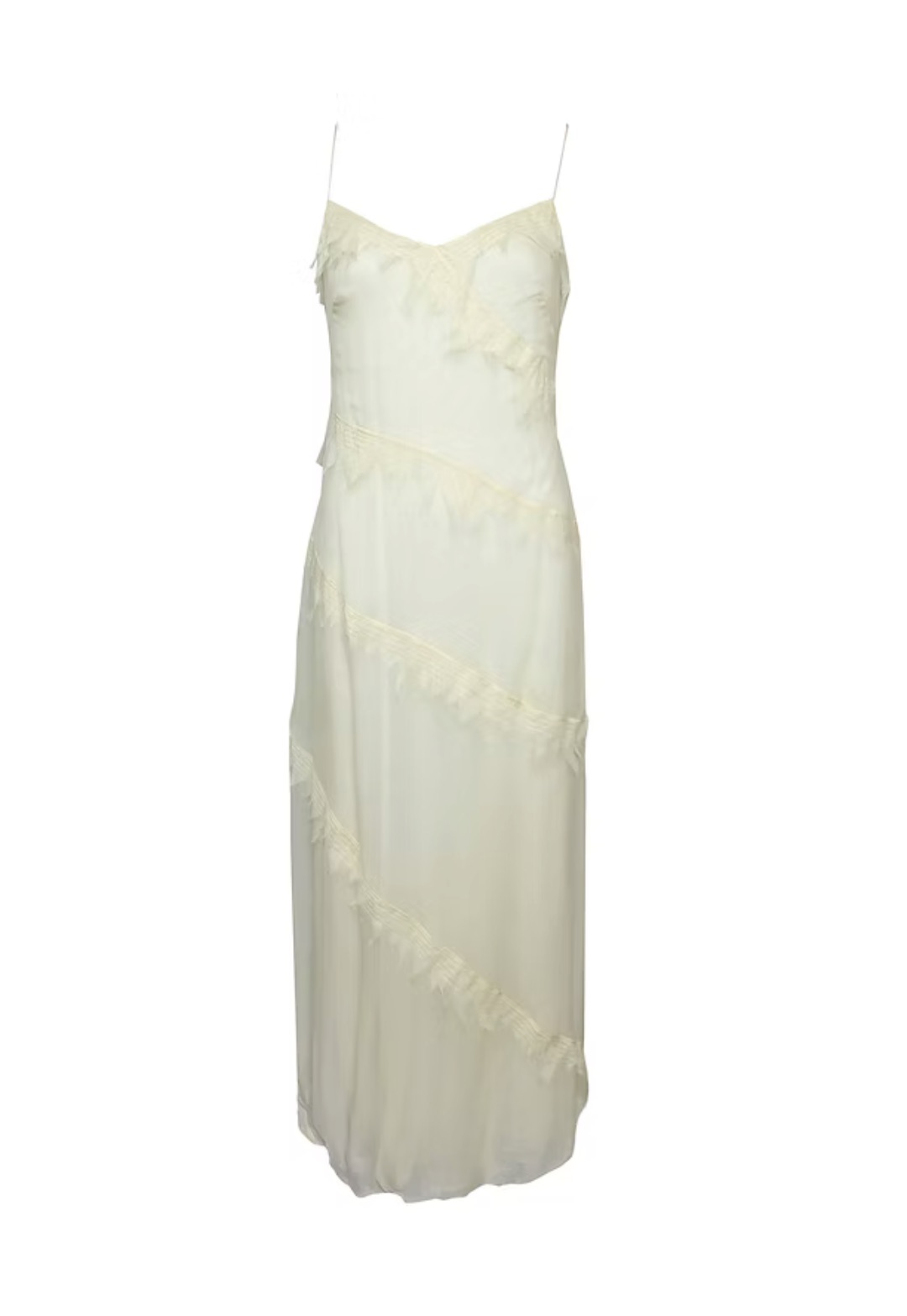S/S 1998 cream sheer silk slip dress by ALBERTA FERRETTI in size M from DRESSES category