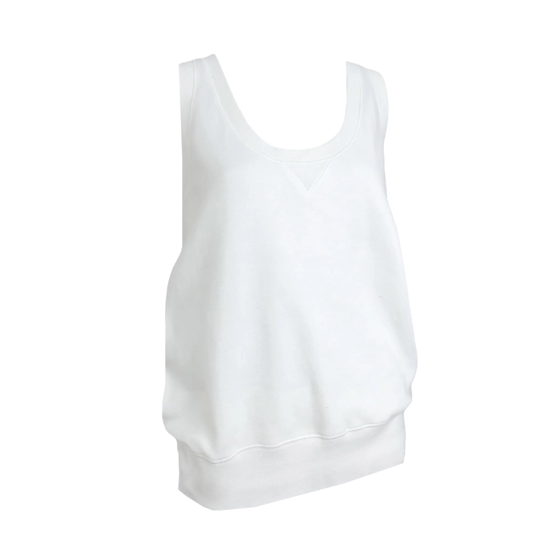 S/S 2001 white sweatshirt sleeveless top by MIU MIU in size L from TOPS category