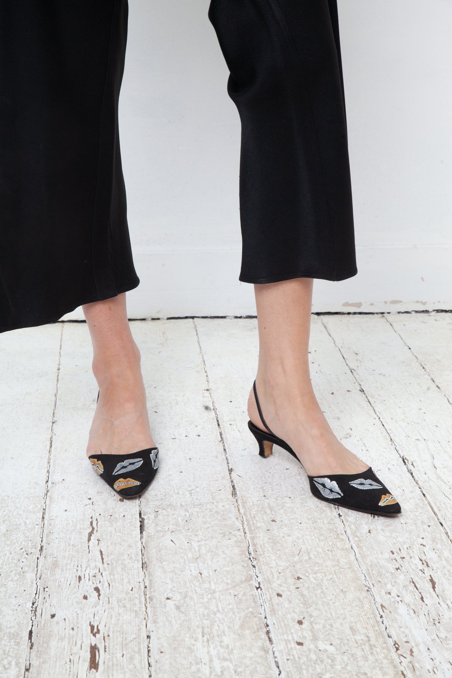 Andrea Pfister 80's crystal lipstick kisses kitten heels size 38 by Andrea Pfister in size EU 38 from SHOES category