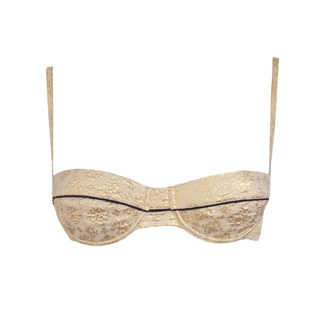 S/S 2002 gold lamé bra by PRADA in size XS from LINGERIE category