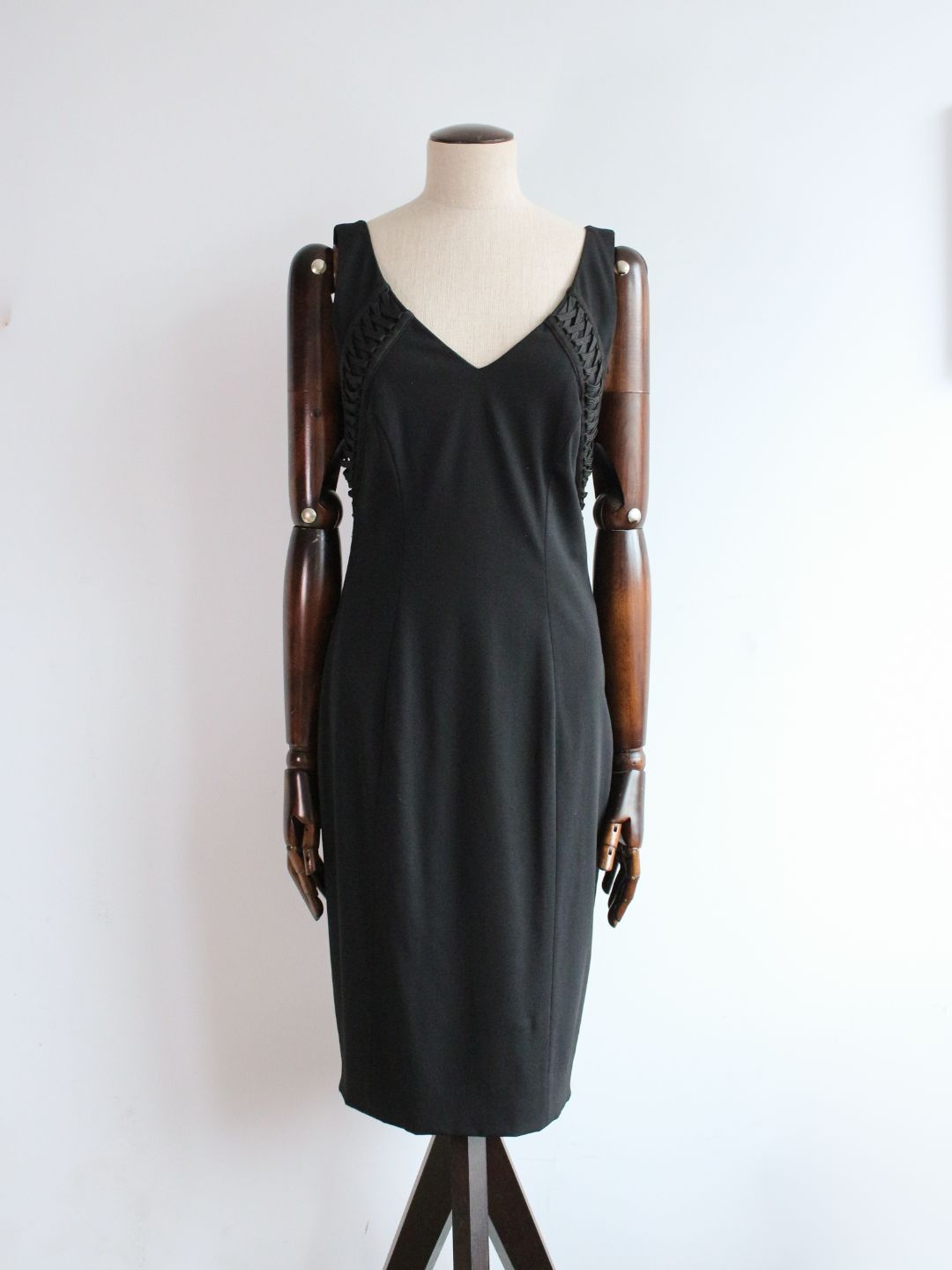 Christian Dior by John Galliano A/W02 Black Wool Laced Sheath Dress by DIOR in size FR 38 from DRESSES category