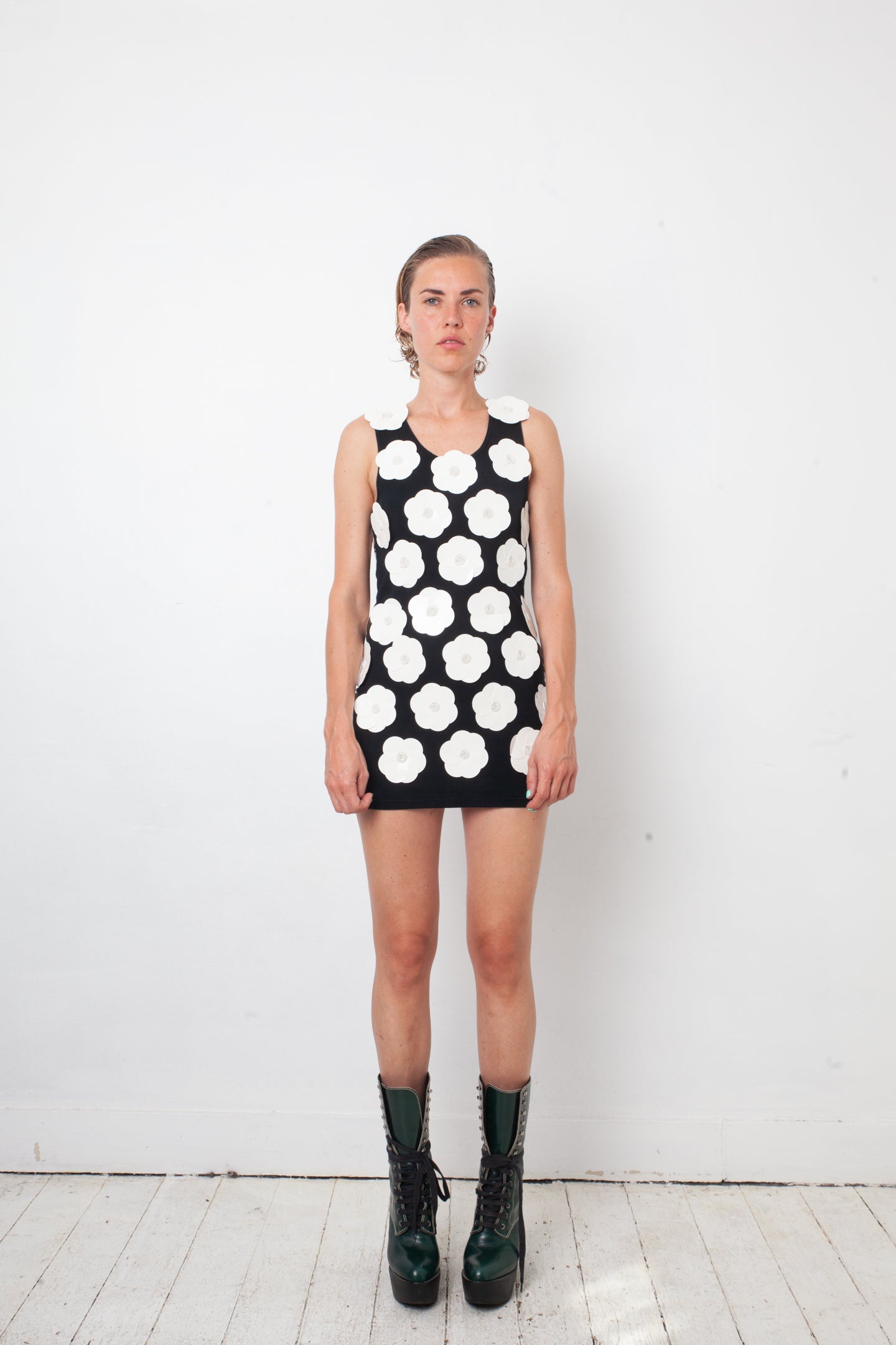 IRIÉ 2000's 3D white plastic flower black tube dress by IRIE in size XS from DRESSES category