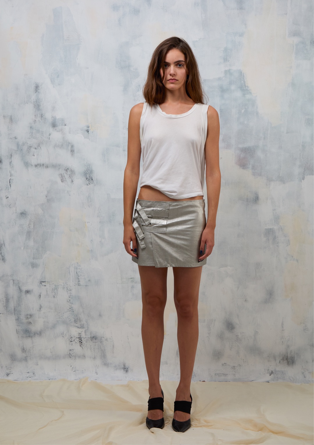 Ann Demeulemeester S/S 2003 leather skirt by ANN DEMEULEMEESTER in size XS from SKIRTS category