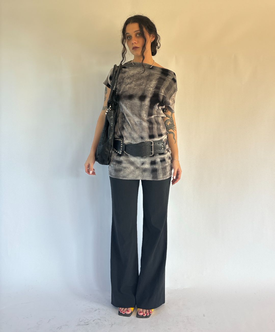 ISSEY MIYAKE VELOUR ABSTRACT TARTAN MINI DRESS by ISSEY MIYAKE in size M from DRESSES category