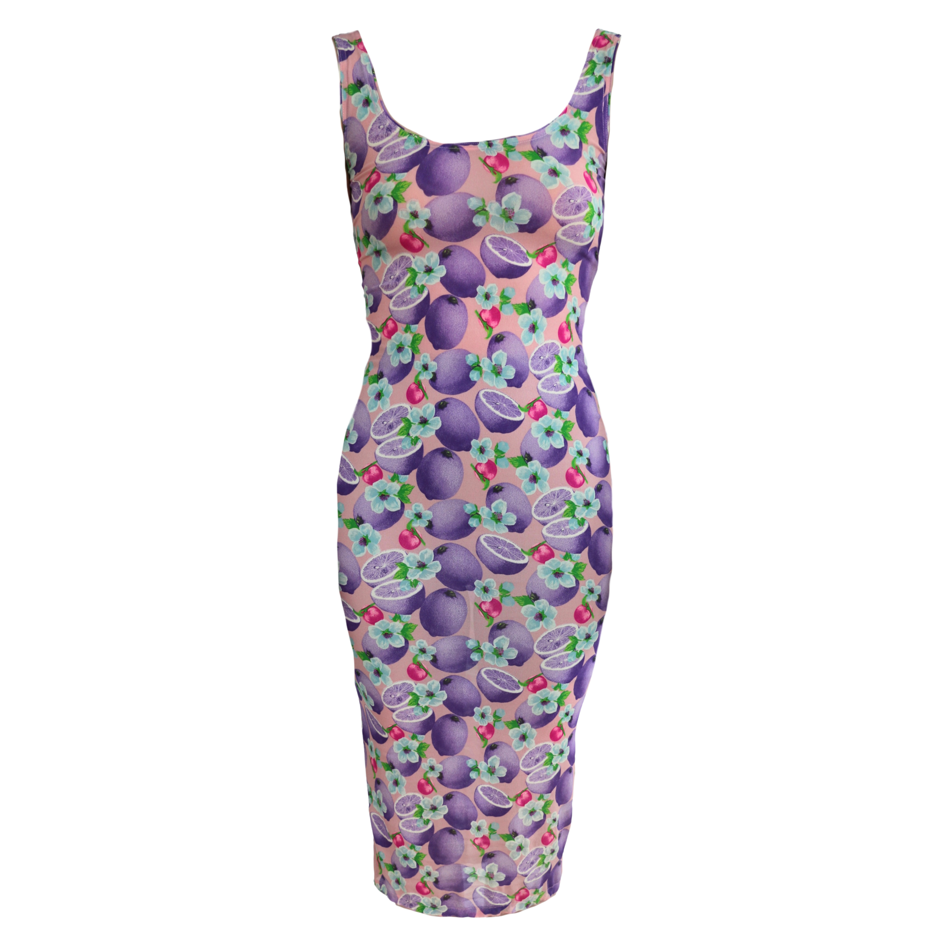 Gianni Versace Spring Summer 1995 Runway Fruit Print Dress by VERSACE in size S from DRESSES category