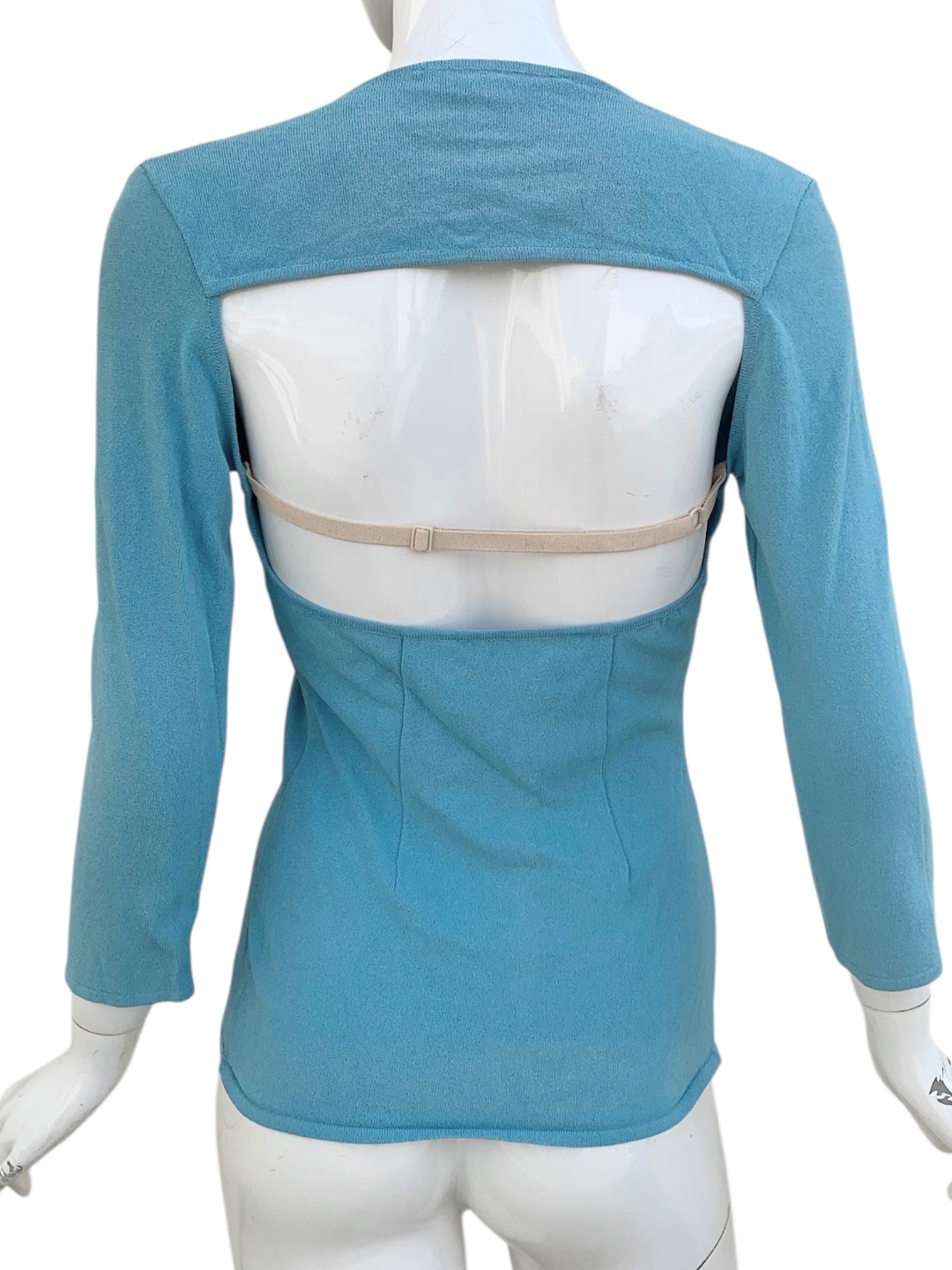 Alessandro dell’Acqua blue cardigan with open back by Alessandro dell’Acqua in size M from TOPS category