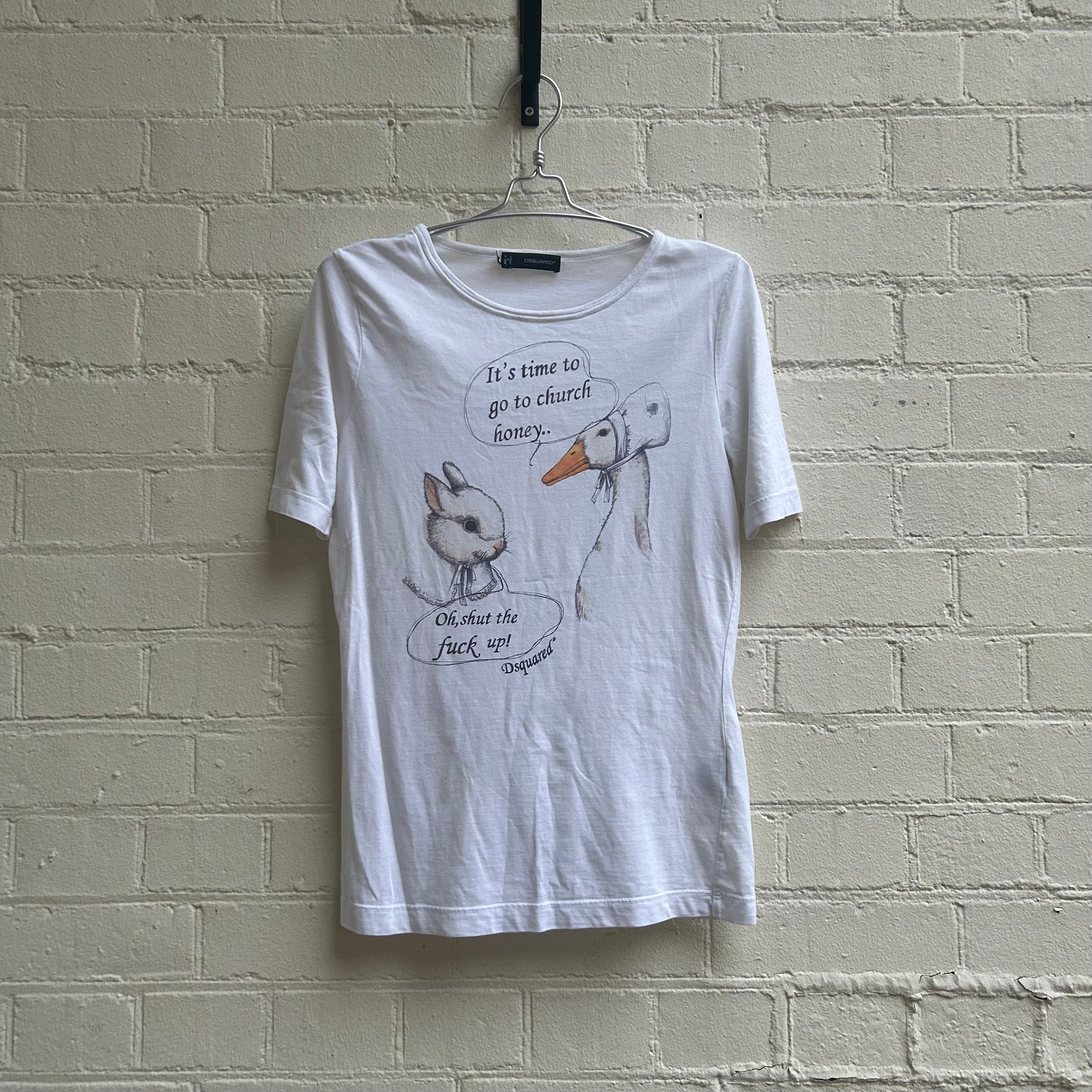 Dsquared2 “Time To Go To Church” Graphic Top by 2 BAIA VISTA in size L from TOPS category