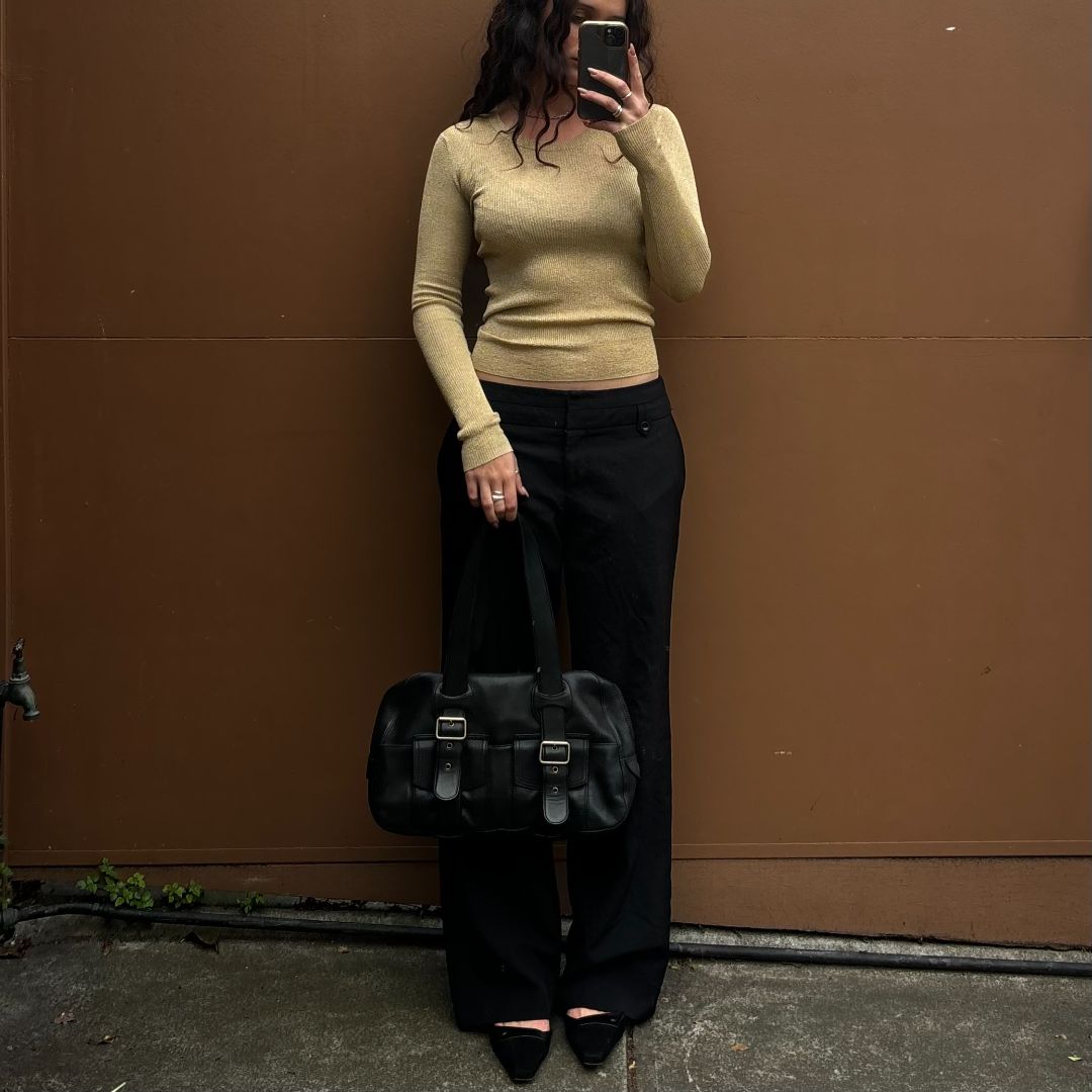 METALLIC LONG SLEEVE KNIT TOP by DOLCE & GABBANA in size AU/UK 6 from TOPS category