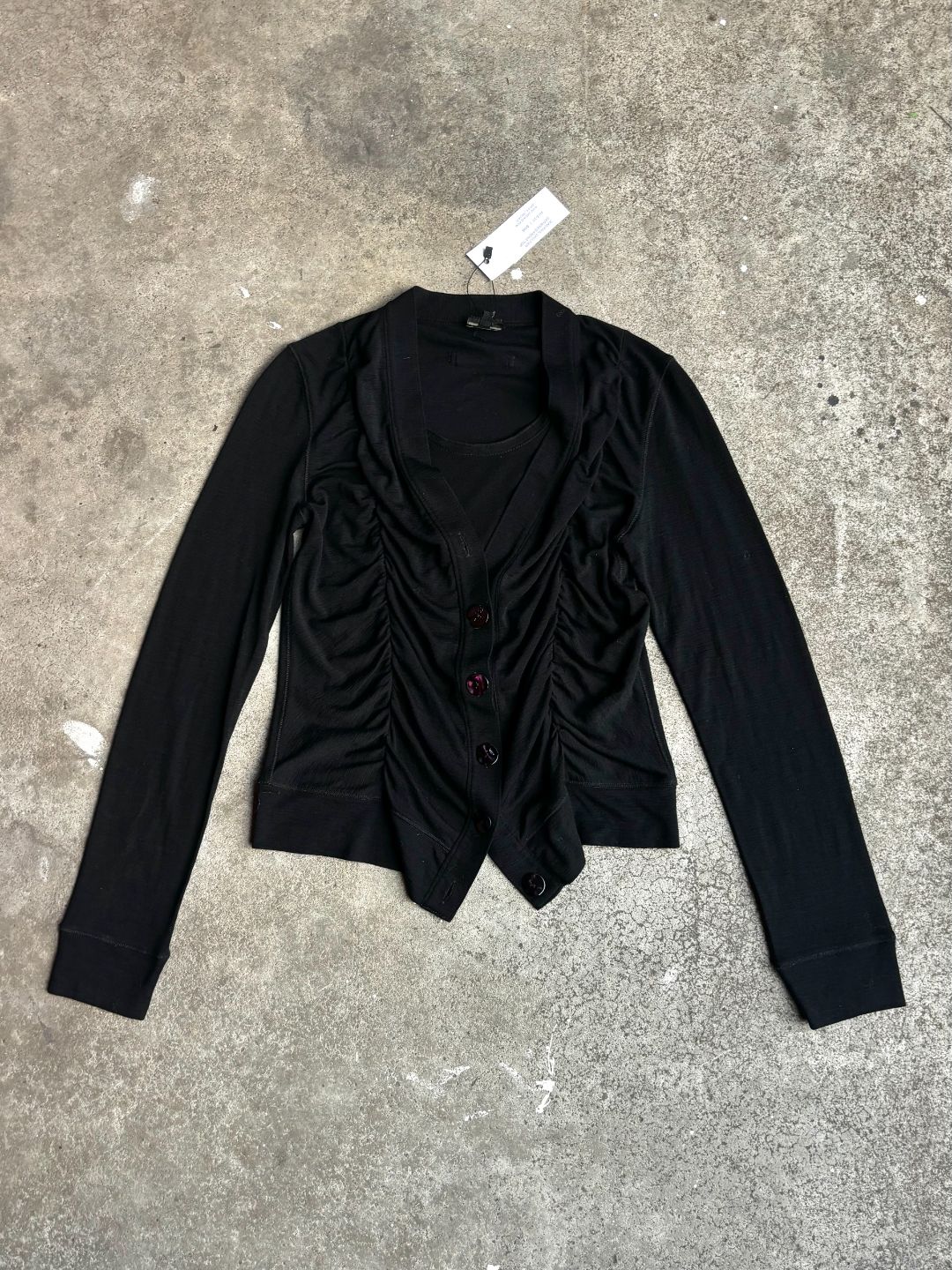 90’S GATHERED FRONT WOOL KNIT LONG SLEEVE by JEAN PAUL GAULTIER in size M from TOPS category