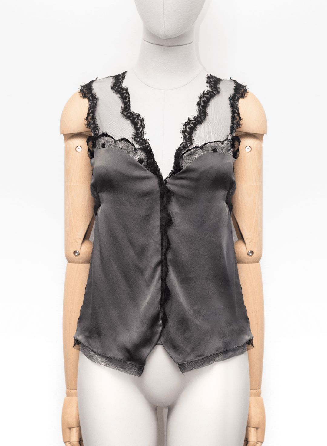 John Galliano S/S 2006 Grey Silk Camisole by JOHN GALLIANO in size S from TOPS category