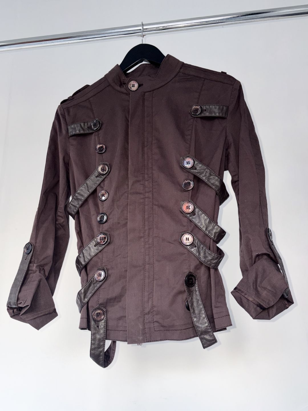 90s Bondage Leather Straps Jacket by DIRK BIKKEMBERGS in size EU 46 from COATS & JACKETS category