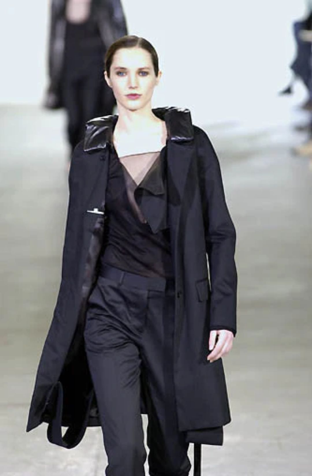 Helmut Land wool coat with leather collar by HELMUT LANG in size M from COATS & JACKETS category