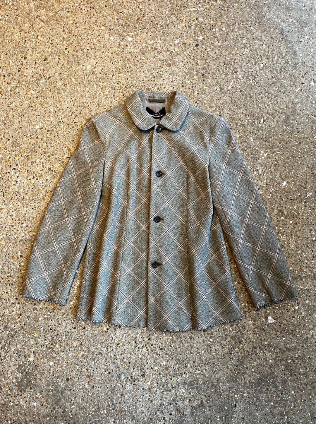 CDG 1997 diamond-Check Wool Jacket by COMME DES GARCONS in size M from COATS & JACKETS category