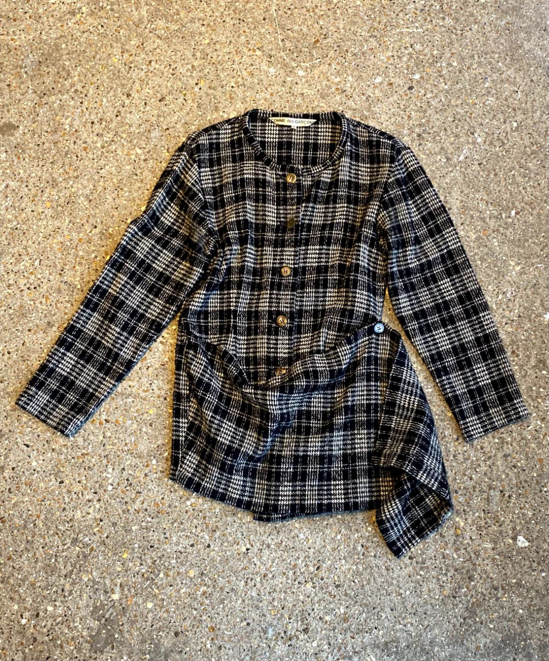 early 80s CDG checkered pattern wool shirts by COMME DES GARCONS in size M from TOPS category