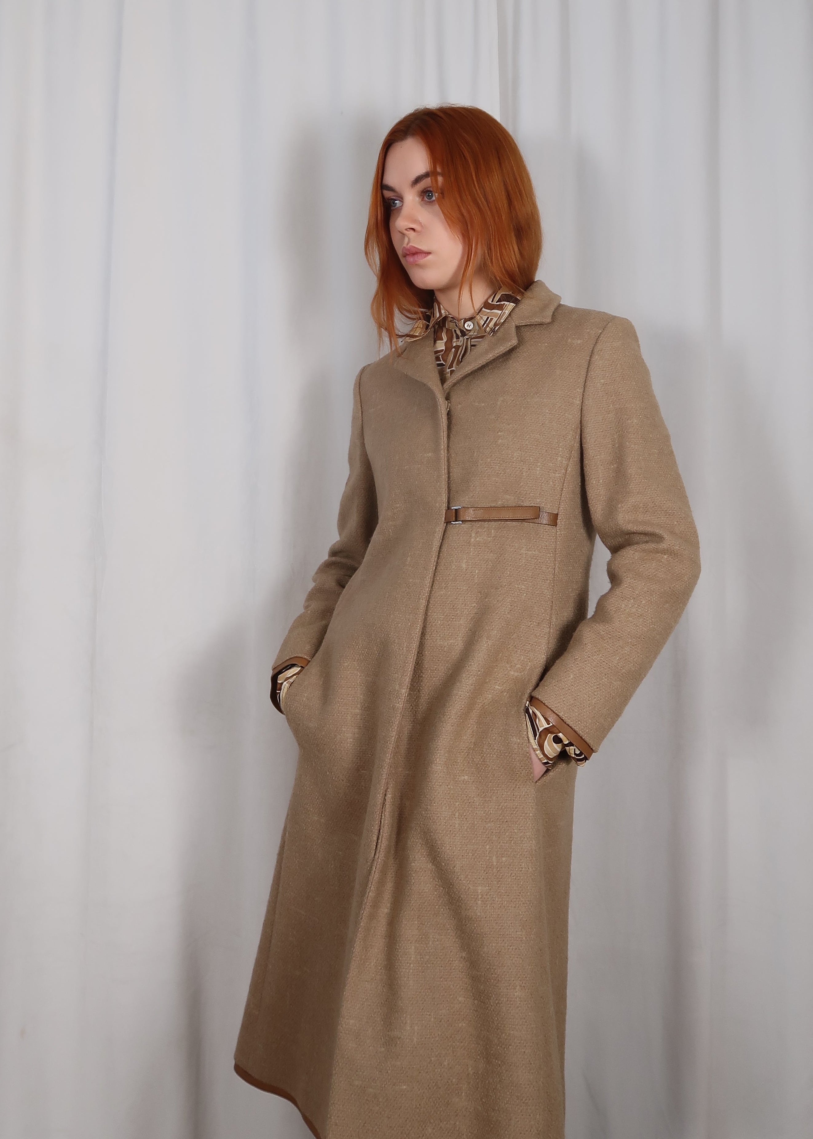 Prada leather trim coat, Fall 1999 by PRADA in size IT 44 from COATS & JACKETS category