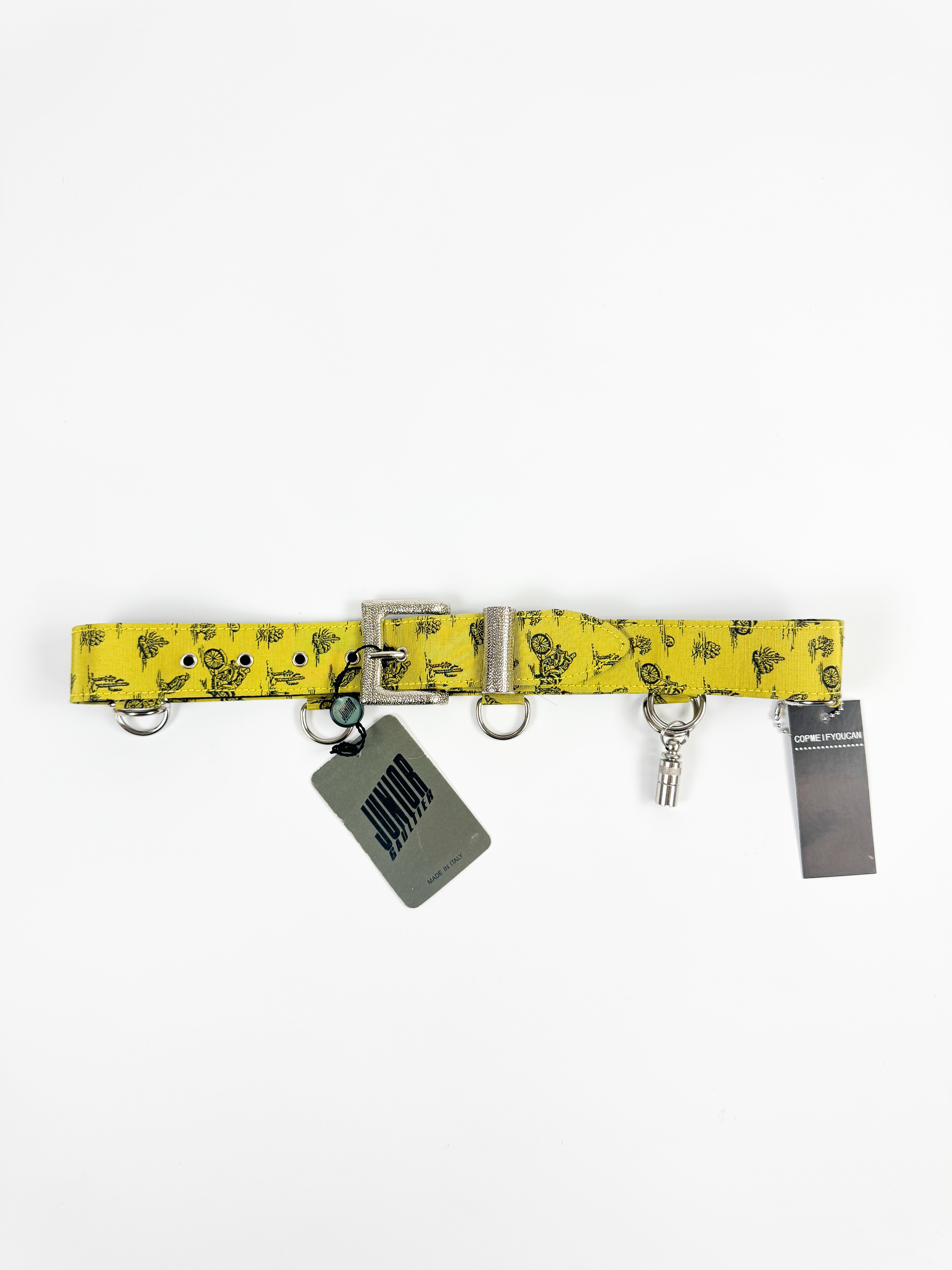 Jean Paul Gaultier Belt with D-Rings and Mini Flask 1988 by JEAN PAUL GAULTIER in size M from ACCESSORIES category