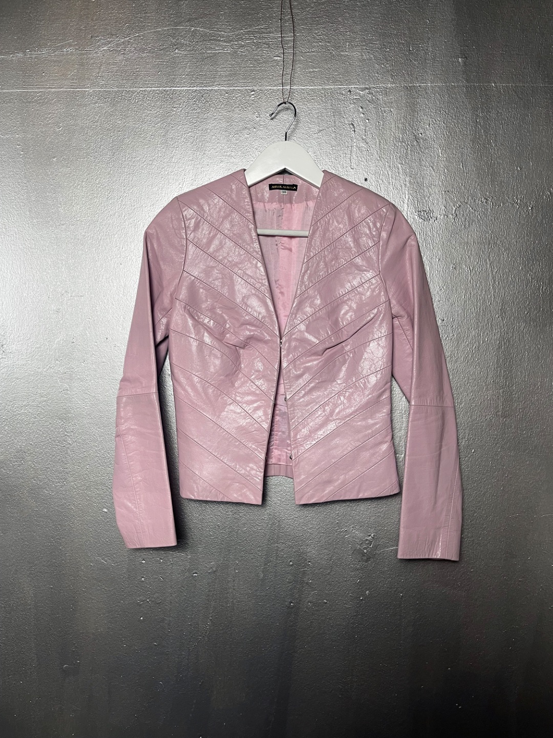 Amaya Arzuaga S/S 2002 goat skin candy pink leather jacket by Amaya Arzuaga in size XS from COATS & JACKETS category