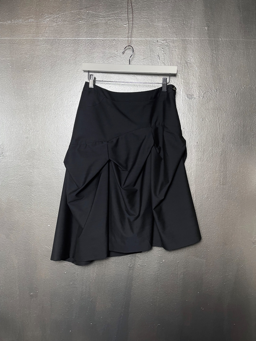 2000s Vivienne Westwood Red Label ruched asymmetrical midi A-line charcoal skirt by VIVIENNE WESTWOOD in size IT 42 from SKIRTS category