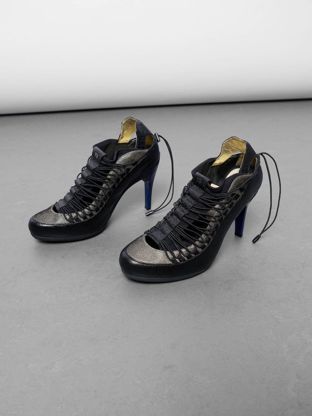 Black Leather Lace-Up Heels by YOHJI YAMAMOTO in size EU 40 from SHOES category