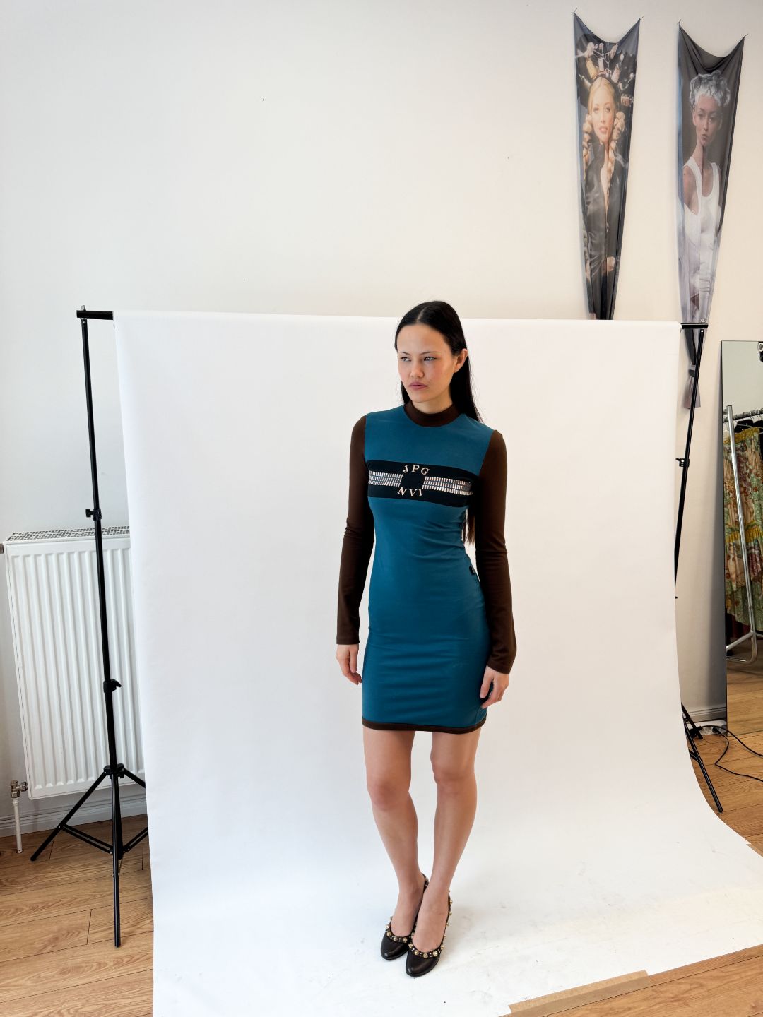 Jean Paul Gaultier NVI Mock Neck Dress by JEAN PAUL GAULTIER in size S from DRESSES category