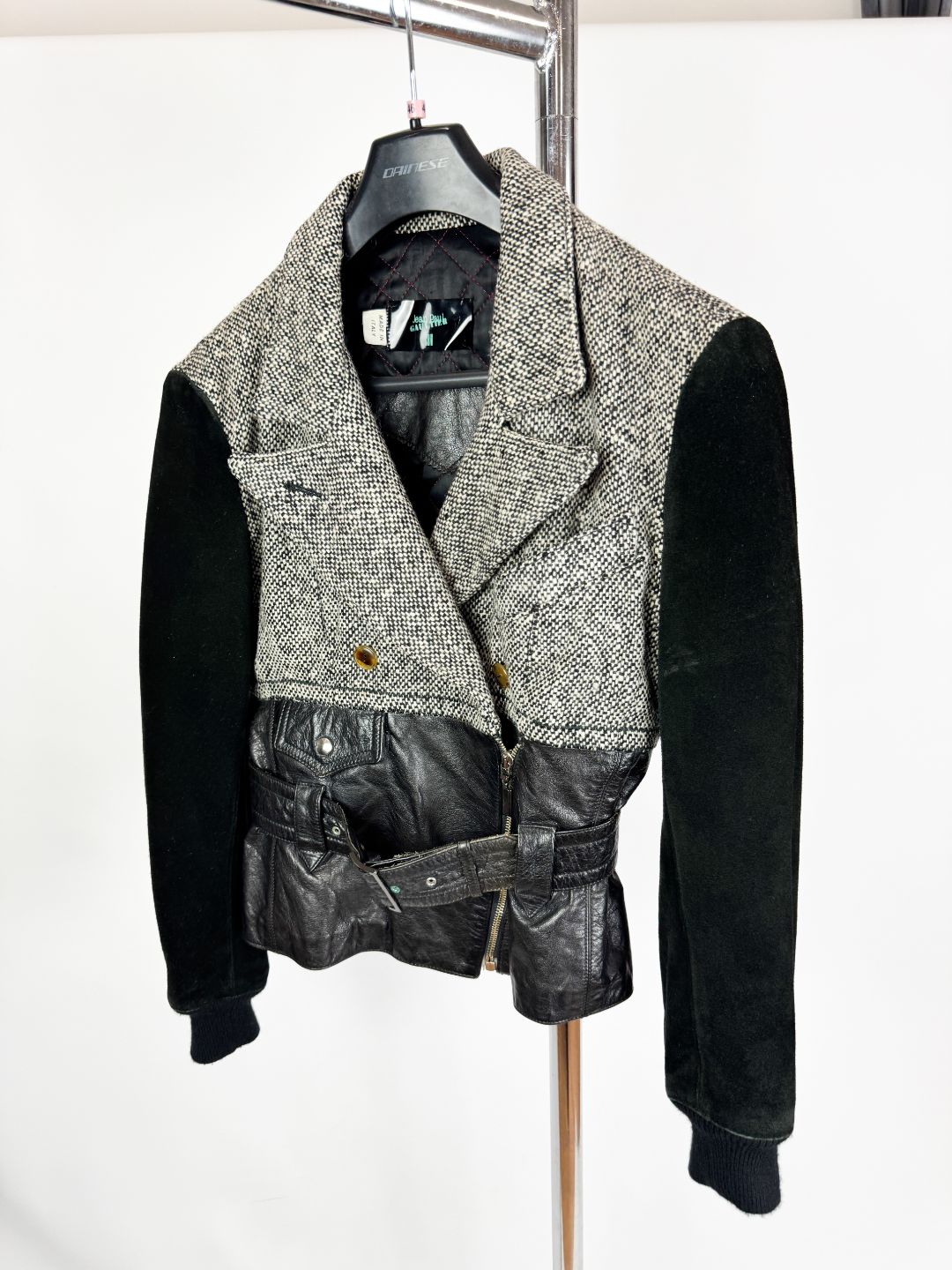 Jean Paul Gaultier Cuir Hybrid Leather Jacket  by JEAN PAUL GAULTIER in size S from COATS & JACKETS category