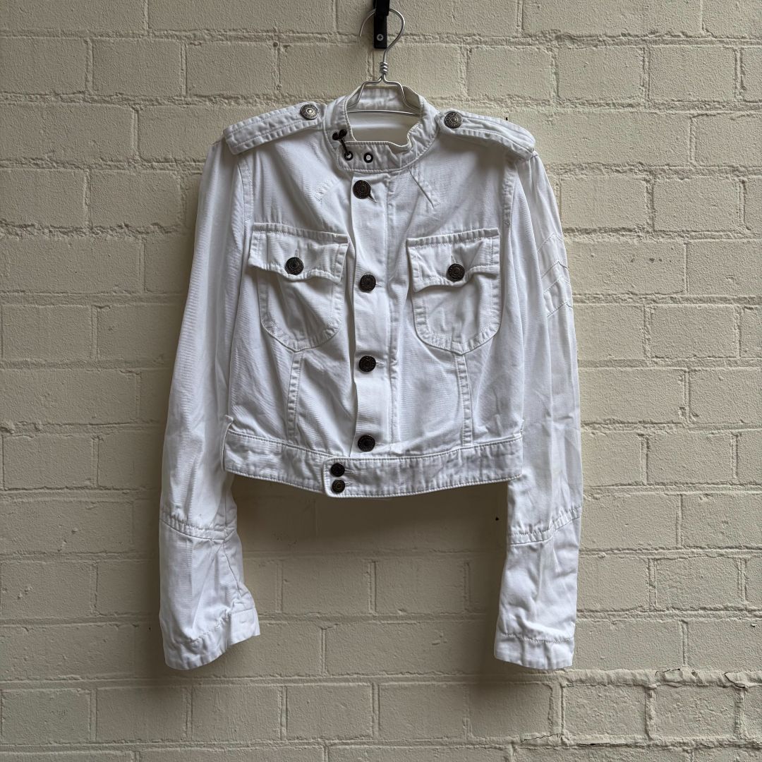 Dsquared2 Hook Closure Military Denim Jacket by dsquared2 in size M from COATS & JACKETS category