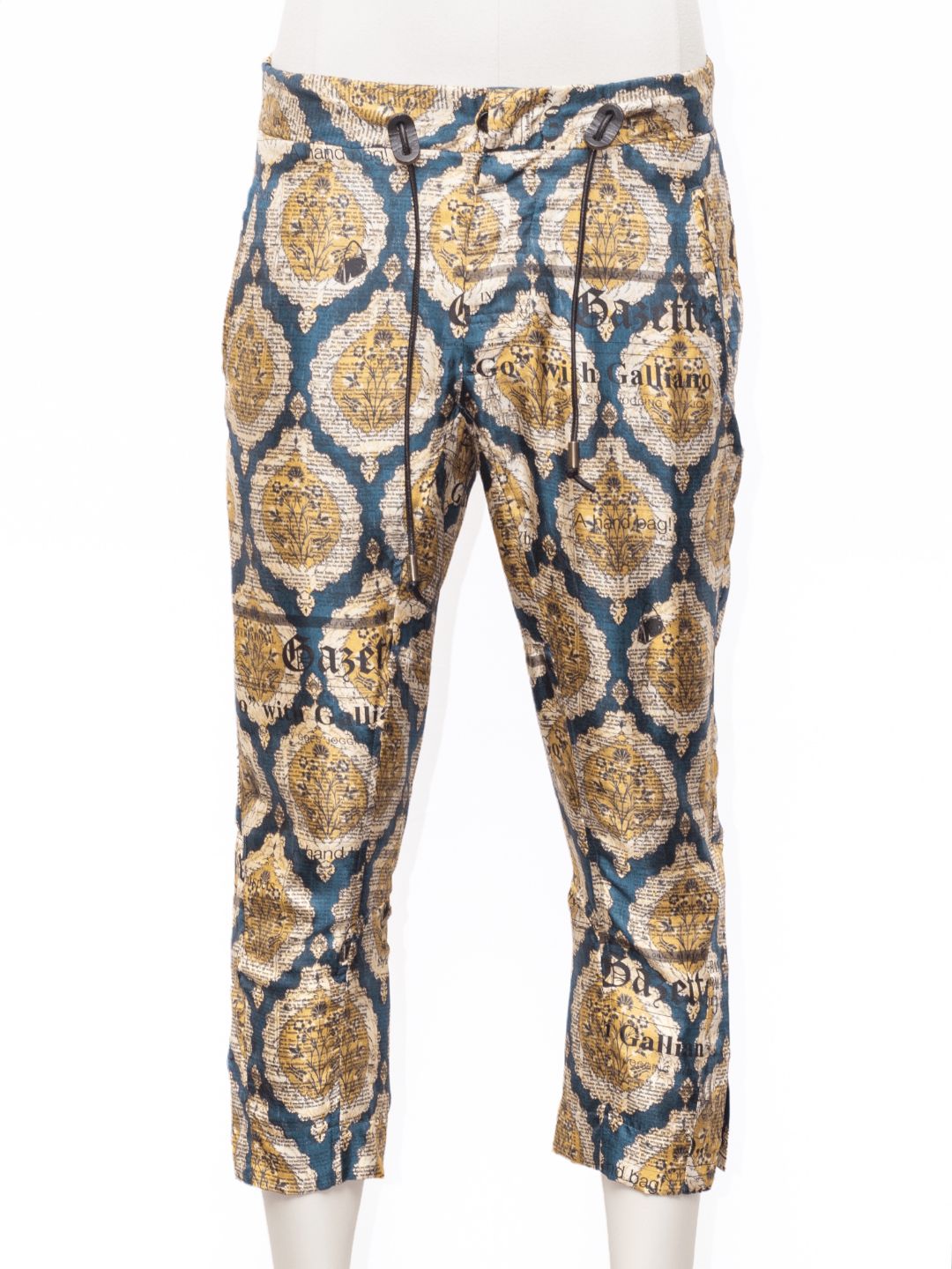 John Galliano Menswear A/W 2010 Printed Silk 3/4 Trousers by JOHN GALLIANO in size IT 46 from TROUSERS category