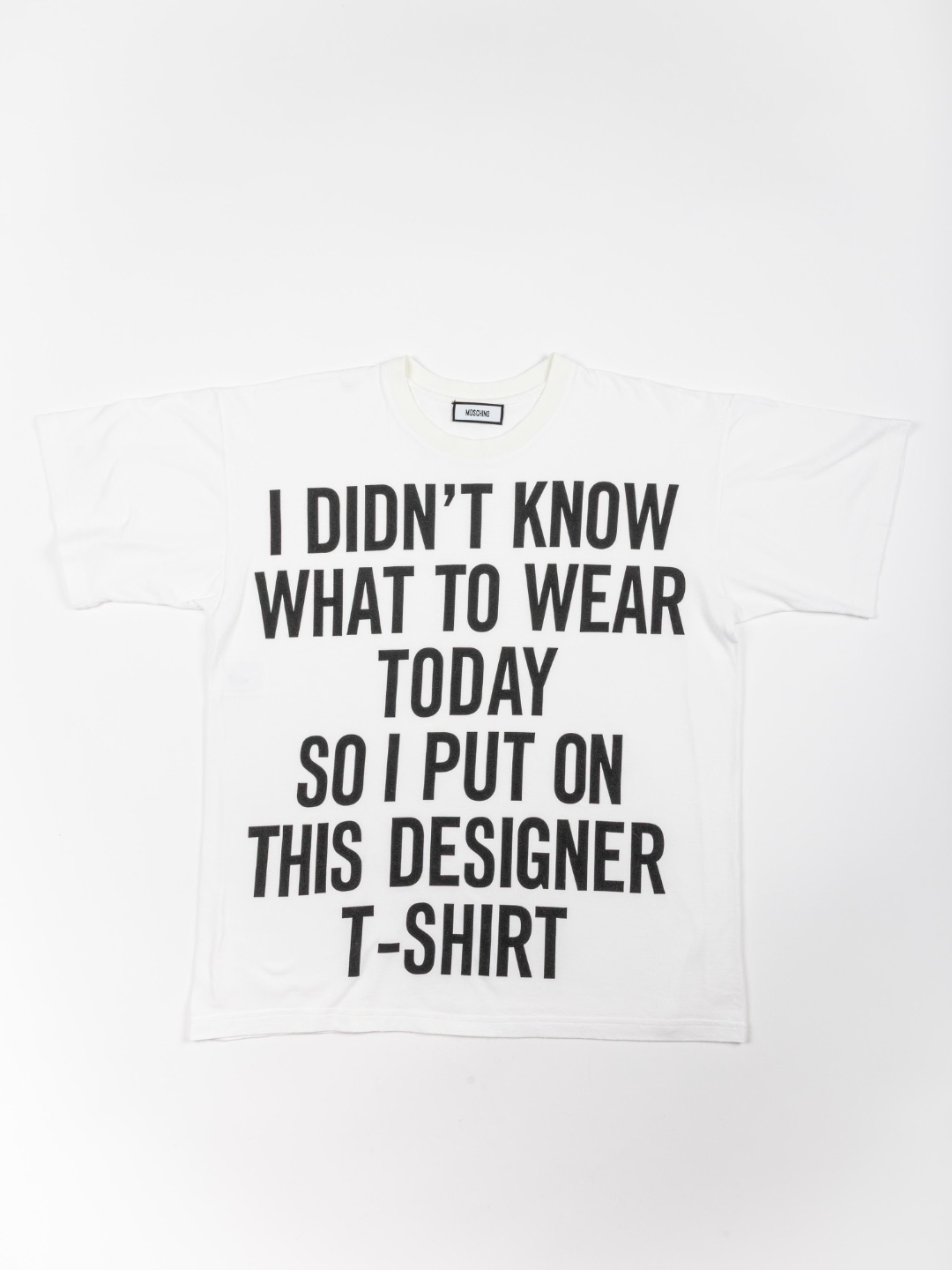 Pre-Fall 2014 Oversized Slogan T-Shirt by Jeremy Scott by MOSCHINO in size L from TOPS category